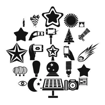 Spark icons set, simple style Stock Illustration
