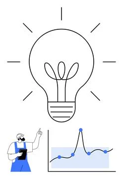 Spark of Innovation Analyzing Data for Bright Ideas and Success 스톡 일러스트
