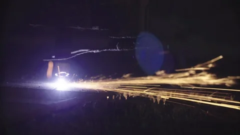 Spark metal welding Stock Footage 102771401