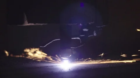 Spark metal welding Stock Footage 102771489