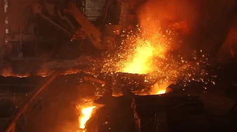 Spark molten iron Stock Footage 44040586