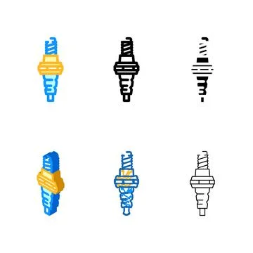 Spark multistyle plug car mechanic color icon vector Stock Illustration