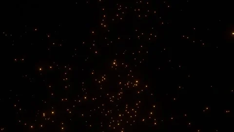 Spark particles, hot dust ignites Stock Footage 255660665