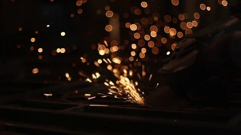 Spark Particles of Metal Stock-Footage 74598017