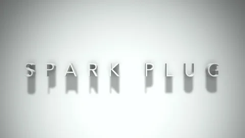 Spark plug 3D title animation with shadows on a white background Stock Footage 297517453