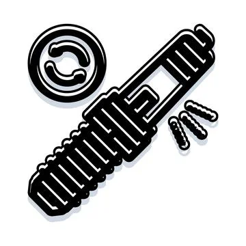 Spark plug and internal combustion engine parts 스톡 일러스트
