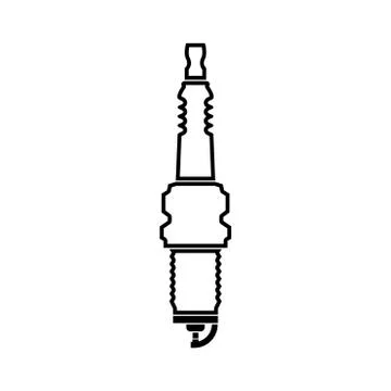 Spark plug  black color icon . Stock Illustration