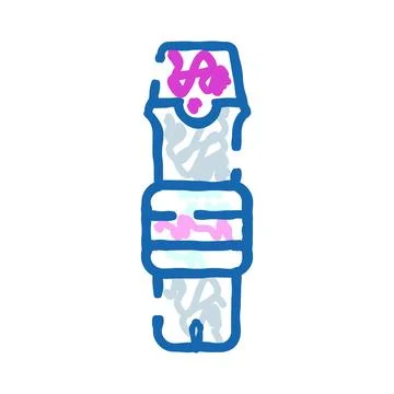 Spark plug car engine component doodle illustration Stock Illustration
