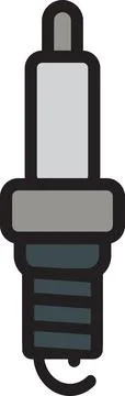 Spark Plug Car Icon Ignition System Detail Automotive Engine Part Symbol Stock Photos