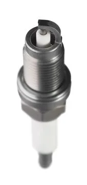 Spark plug for car internal combustion engine. Isolated on a white background Foto stock