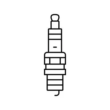 Spark plug car mechanic line icon vector illustration Illustrazione stock