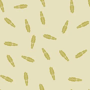 Spark plug car mechanic line seamless pattern Illustrazione stock