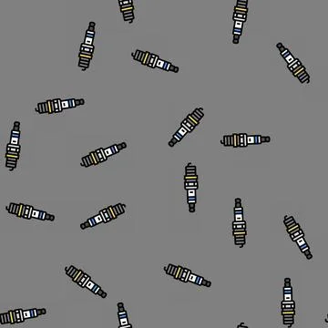Spark plug car mechanic vector seamless pattern Stock Illustration