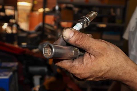 Spark plug of car Stock Photos