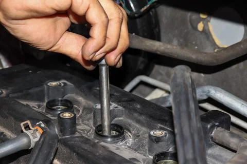 Spark plug of car Stock Photos