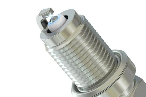 Spark plug closeup, 3D rendering Stock Illustration