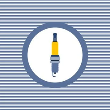 Spark-plug color flat icon Stock Illustration