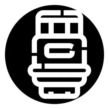 Spark plug component icon for automotive engine ignition Stock Illustration