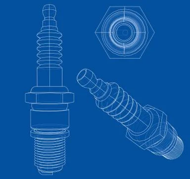Spark plug concept 库存插图