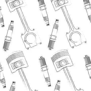 Spark plug engine and piston pattern 스톡 일러스트