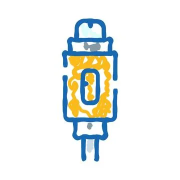 Spark plug engine car part component doodle Stock Illustration