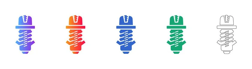 Spark Plug Engine Component Vector Icon Set Stock Illustration
