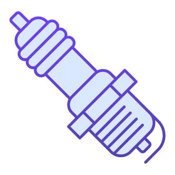 Spark plug flat icon. Car candle vector illustration isolated on white. Ignition イラスト素材