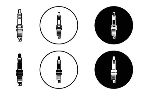 Spark plug flat line icon set. Spark plug Thin line illustration vector Stock Illustration