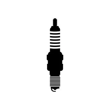 The spark plug icon is black vector Stock Illustration