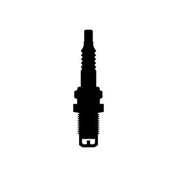 The spark plug icon is black vector Stock Illustration