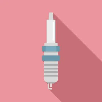 Spark plug icon, flat style Stock Illustration
