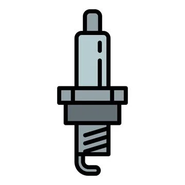 Spark plug icon outline vector. Car motor part Stock Illustration