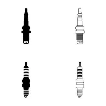 Spark plug icon set vector Stock Illustration