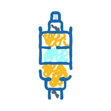 Spark plug igniting engine combustion process doodle イラスト素材