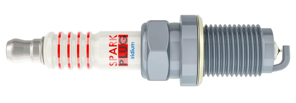 Spark plug. Iridium Spark Plug, 3D rendering Stock Illustration