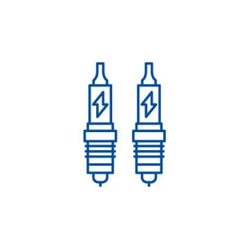 Spark plug line icon concept. Spark plug flat vector symbol, sign, outline Stock Illustration