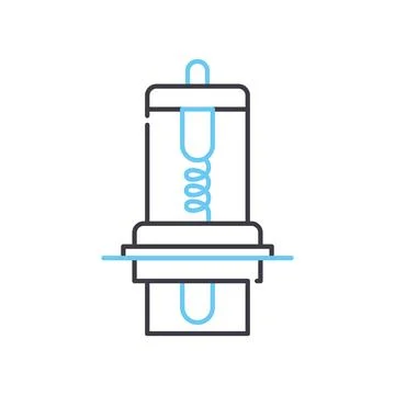 Spark plug line icon, outline symbol, vector illustration, concept sign Illustrazione stock