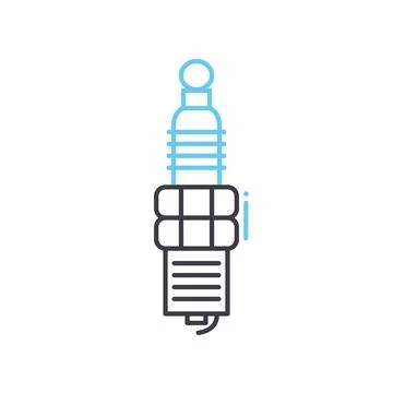 Spark plug line icon, outline symbol, vector illustration, concept sign Stock Illustration