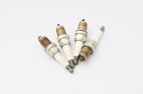 Spark plug plug combusion part mechanical concept Stock Photos
