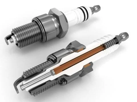 Spark plug slices Stock Illustration