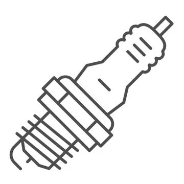 Spark plug thin line icon. Car spark plug vector illustration isolated on white イラスト素材