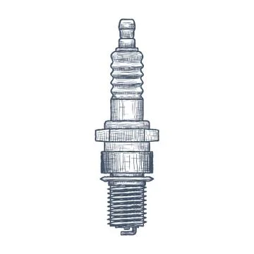 Spark Plug vector logo design template. Autoparts or Car service icon. Vector Stock Illustration