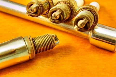 Spark plugs Stock Photos