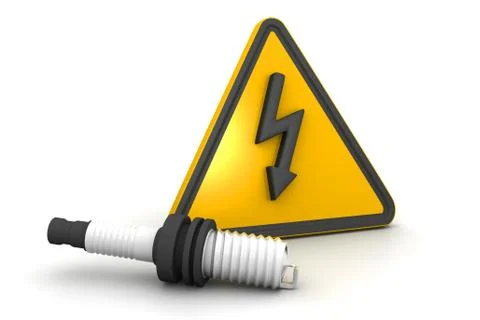 Spark plugs in white background. Stock Illustration