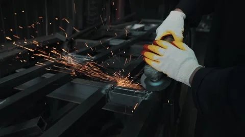 Spark rain from the grinder Stock Footage 154519185