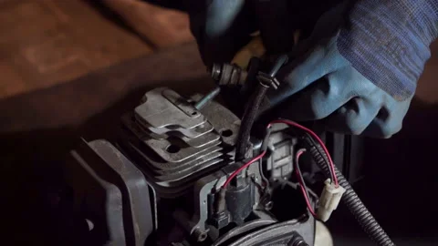 Spark in the spark plugs Stock Footage 205066450