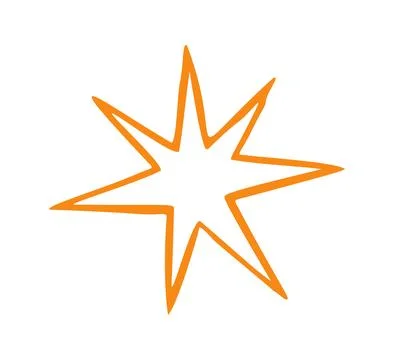 Spark star hand drawn doodle. Vector doodle illustration icon isolated on w.. Stock Illustration