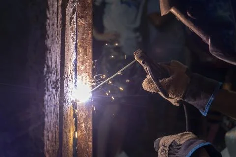 A spark from the welding material Photos
