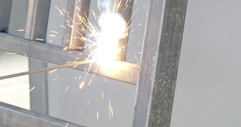 Sparking action electrical malfunction workshop image sequence indoor close-up Stock Footage 329281869