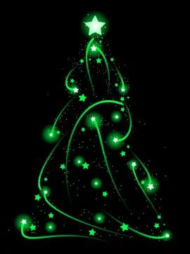 Sparking Christmas tree Stock Illustration